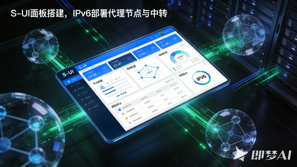 S-UI面板搭建教程:IPv6服务器部署代理节点与中转配置