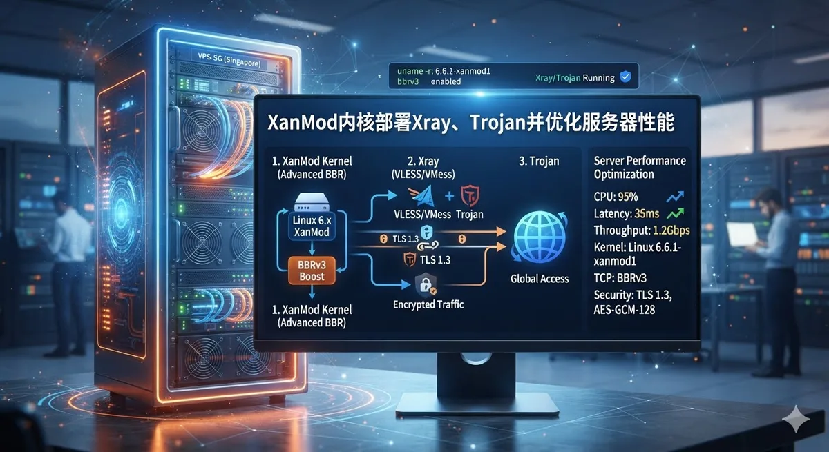 XanMod内核部署Xray、Trojan并优化服务器性能